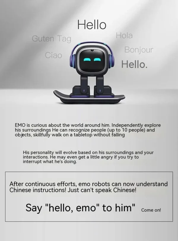 EMO robots and accessories, clothing,toys,desktop voice recognition, emotional AI communication, intelligent child companionship - Image 2