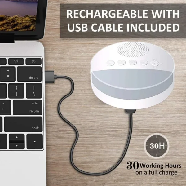 Portable Baby White Noise Machine USB Rechargeable Timed Shutdown Sleep Machine Baby Sleep Sound Player Night Light Noise Player - Image 3