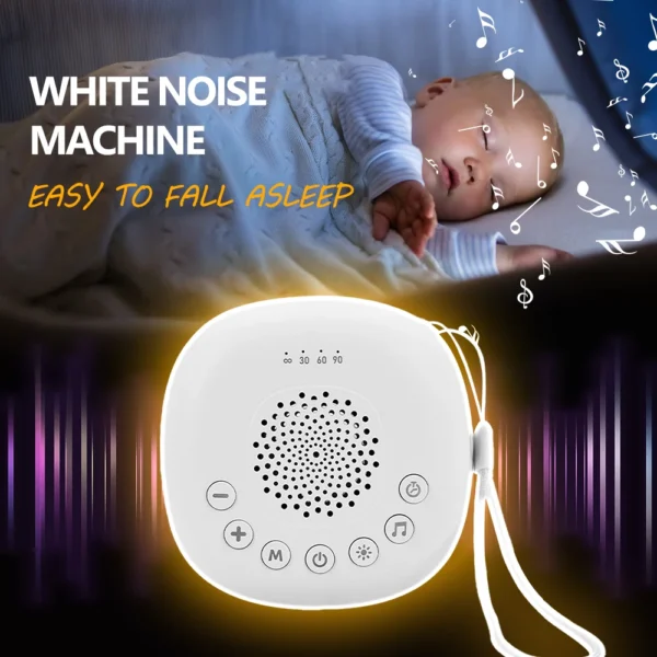 Portable White Noise Machine Baby Sleep Machine Soothing Sounds Sleep Therapy Sound Monitor Generator for Babies Adult Relax