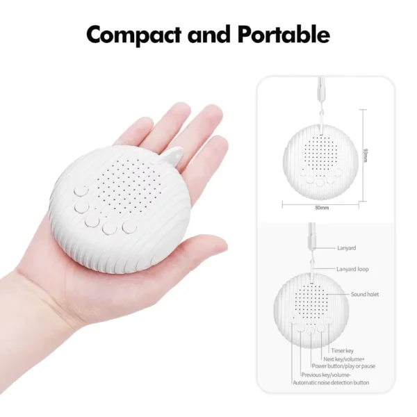 10 Songs White Noise Sound Machine Portable Baby Sleep Machine Soothing Sounds Volume Adjustable Built in Rechargeable BatteryQ3 - Image 2