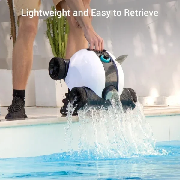 Cordless swimming pool vacuum cleaner robot with dual drive motors, automatic parking technology, 90 minute cleaning time - Image 5