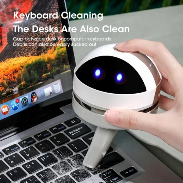 Desktop Wireless Vacuum Cleaner Robot Vacuum Cleaner USB Charge Belt Cleaning Brush Home Office Keyboard Desktop Vacuum Cleaner - Image 3