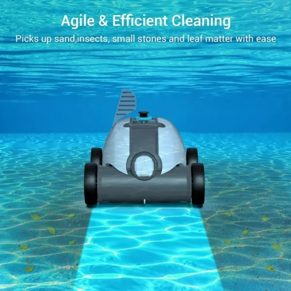 Cordless swimming pool vacuum cleaner robot with dual drive motors, automatic parking technology, 90 minute cleaning time - Image 6